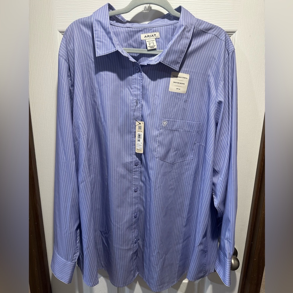 Woman’s light purple Striped Shirt 3X NWT